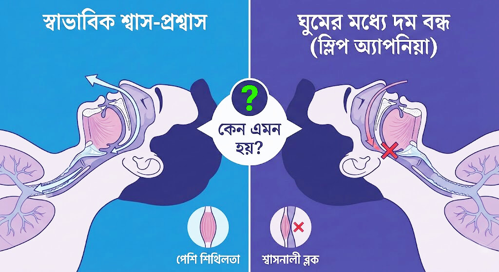 ঘুমের মধ্যে শ্বাসকষ্ট আসলে কী