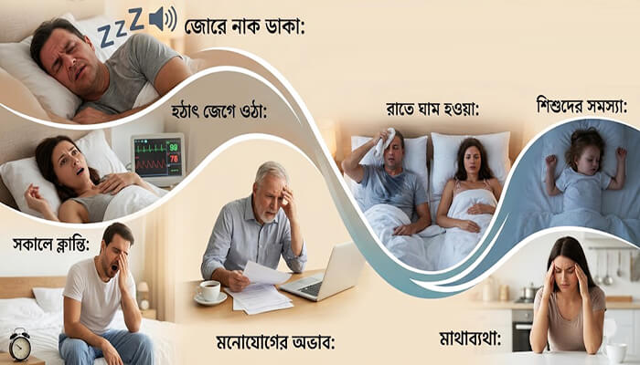 অবস্ট্রাকটিভ স্লিপ অ্যাপনিয়ার লক্ষণ কি কি হতে পারে?