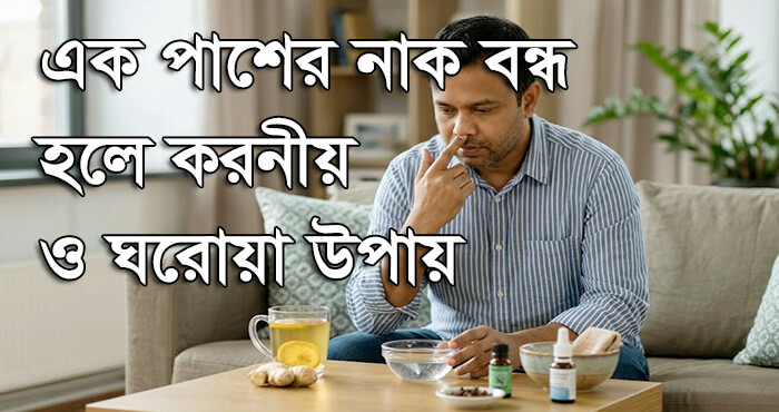 এক পাশের নাক বন্ধ হলে করনীয় এবং ঘরোয়া উপায়