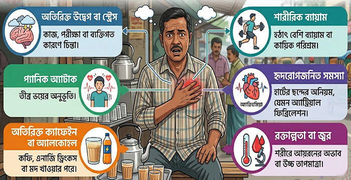বুক ধড়ফড় করার কারণ