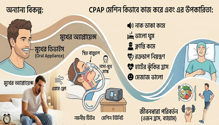 স্লিপ অ্যাপনিয়া চিকিৎসা পদ্ধতি ও বিভিন্ন বিকল্প